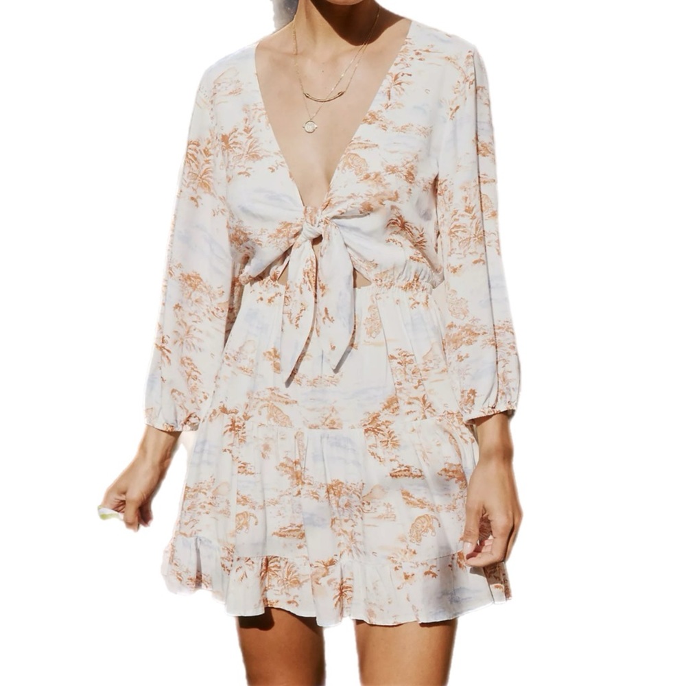 Anthropologie L Space Stay Golden Cover-Up Mini Dress